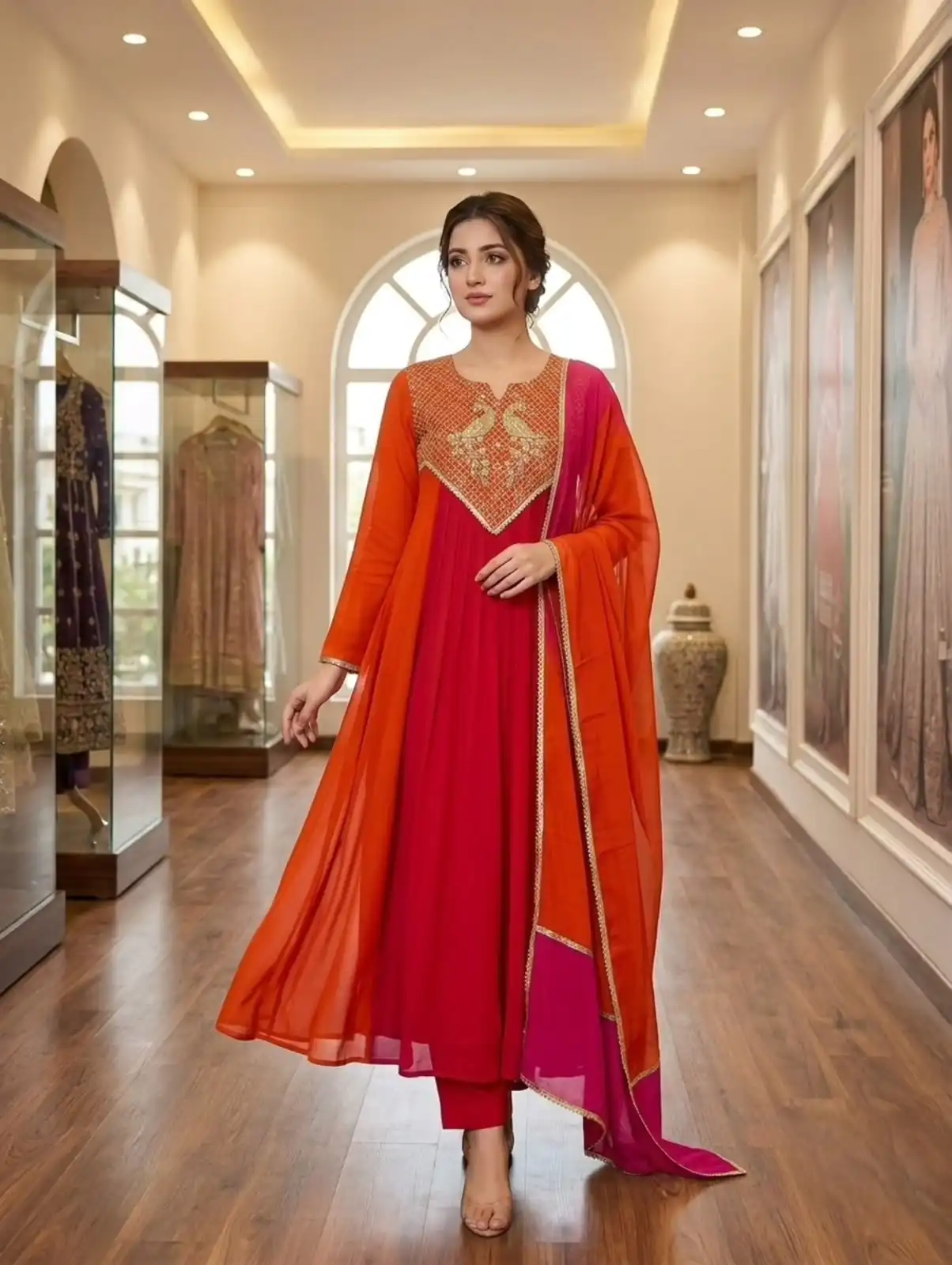 LG 2137 Red Mul Chanderi Salwar Suit with Embroidery Work & Sequins Work. Festive Deal ₹2199. Delivery 4-6 Working Days. Shop nowp | Jump Suits, Straight Suits, Casual Suits, Creative suits, Designer Suits, Palazzo Suits, Party Wear Suits, Patiala Suits, Salwar suit