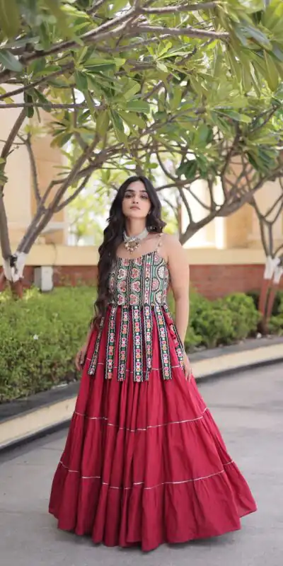 KA 5075 Red Kora Cotton Lehenga Choli erfect for Wedding, Party, Haldi, Traditional Day, Makar Sankranti – . Special Price ₹2899. Delivery 4-6 Working | Bollywood Lehenga, Creative Lehenga, Designer Lehenga, Embroidered Lehenga, Lehenga, Party Wear Lehenga