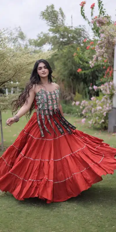 KA 5075 Rust Kora Cotton Lehenga Choli erfect for Wedding, Party, Haldi, Traditional Day, Makar Sankranti – . Special Price ₹2899. Delivery 4-6 Working | Bollywood Lehenga, Creative Lehenga, Designer Lehenga, Embroidered Lehenga, Lehenga, Party Wear Lehenga