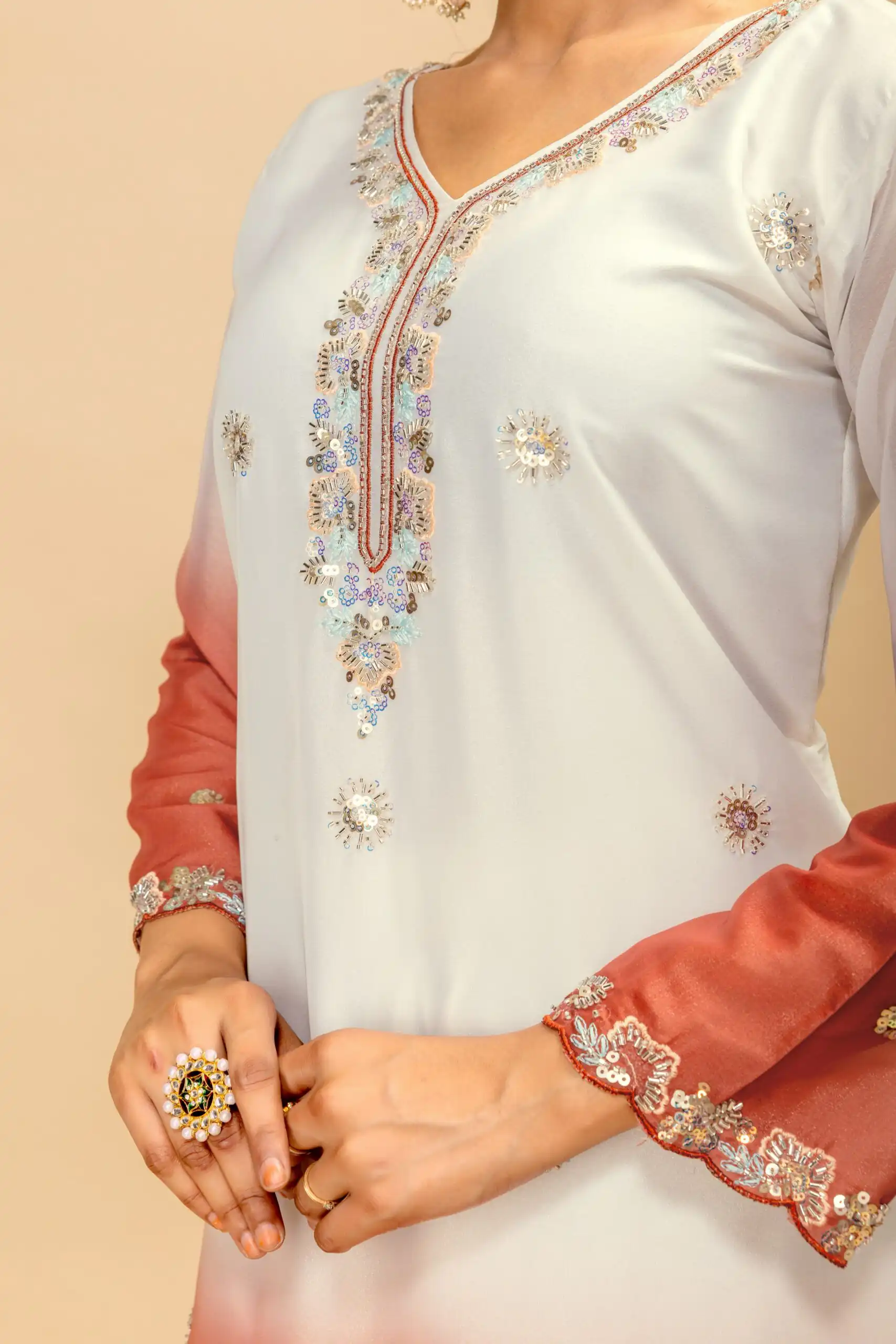 ST 1198 Rust in Star Georgette Embroidery Work Salwar Suit . Introductory Price ₹2399. Delivery 4-6 Working Days. Shop now. | Jump Suits, Straight Suits, Casual Suits, Creative suits, Designer Suits, Palazzo Suits, Party Wear Suits, Patiala Suits, Salwar suit