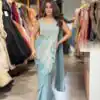 Grand Sky Blue Soft Rangoli Silk Embroider Work Saree