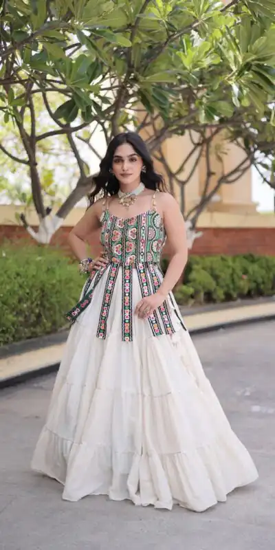 KA 5075 White Kora Cotton Lehenga Choli erfect for Wedding, Party, Haldi, Traditional Day, Makar Sankranti – . Special Price ₹2899. Delivery 4-6 Working | Bollywood Lehenga, Creative Lehenga, Designer Lehenga, Embroidered Lehenga, Lehenga, Party Wear Lehenga
