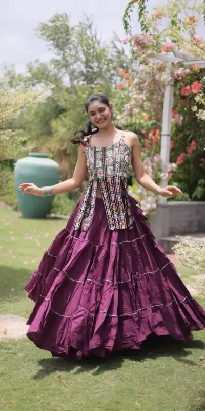 KA 5075 Wine Kora Cotton Lehenga Choli erfect for Wedding, Party, Haldi, Traditional Day, Makar Sankranti – . Special Price ₹2899. Delivery 4-6 Working | Bollywood Lehenga, Creative Lehenga, Designer Lehenga, Embroidered Lehenga, Lehenga, Party Wear Lehenga
