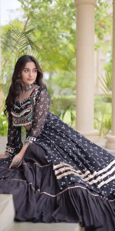 KA 5081 Black| Faux Georgette Lehenga Choli with Embroidery Work & Lace Work. Special Price ₹3099. Delivery 4-6 Working Days. Shop now. | Bollywood Lehenga, Creative Lehenga, Designer Lehenga, Embroidered Lehenga, Lehenga, Party Wear Lehenga