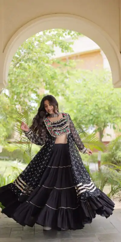 KA 5081 Black| Faux Georgette Lehenga Choli with Embroidery Work & Lace Work. Special Price ₹3099. Delivery 4-6 Working Days. Shop now. | Bollywood Lehenga, Creative Lehenga, Designer Lehenga, Embroidered Lehenga, Lehenga, Party Wear Lehenga
