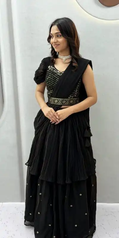 Ram 193 Black | Faux Georgette Lehenga Choli with Embroidery Work & Lace Work. Special Price ₹2149. Delivery 4-6 Working Days. Shop now. | Bollywood Lehenga, Creative Lehenga, Designer Lehenga, Embroidered Lehenga, Lehenga, Party Wear Lehenga