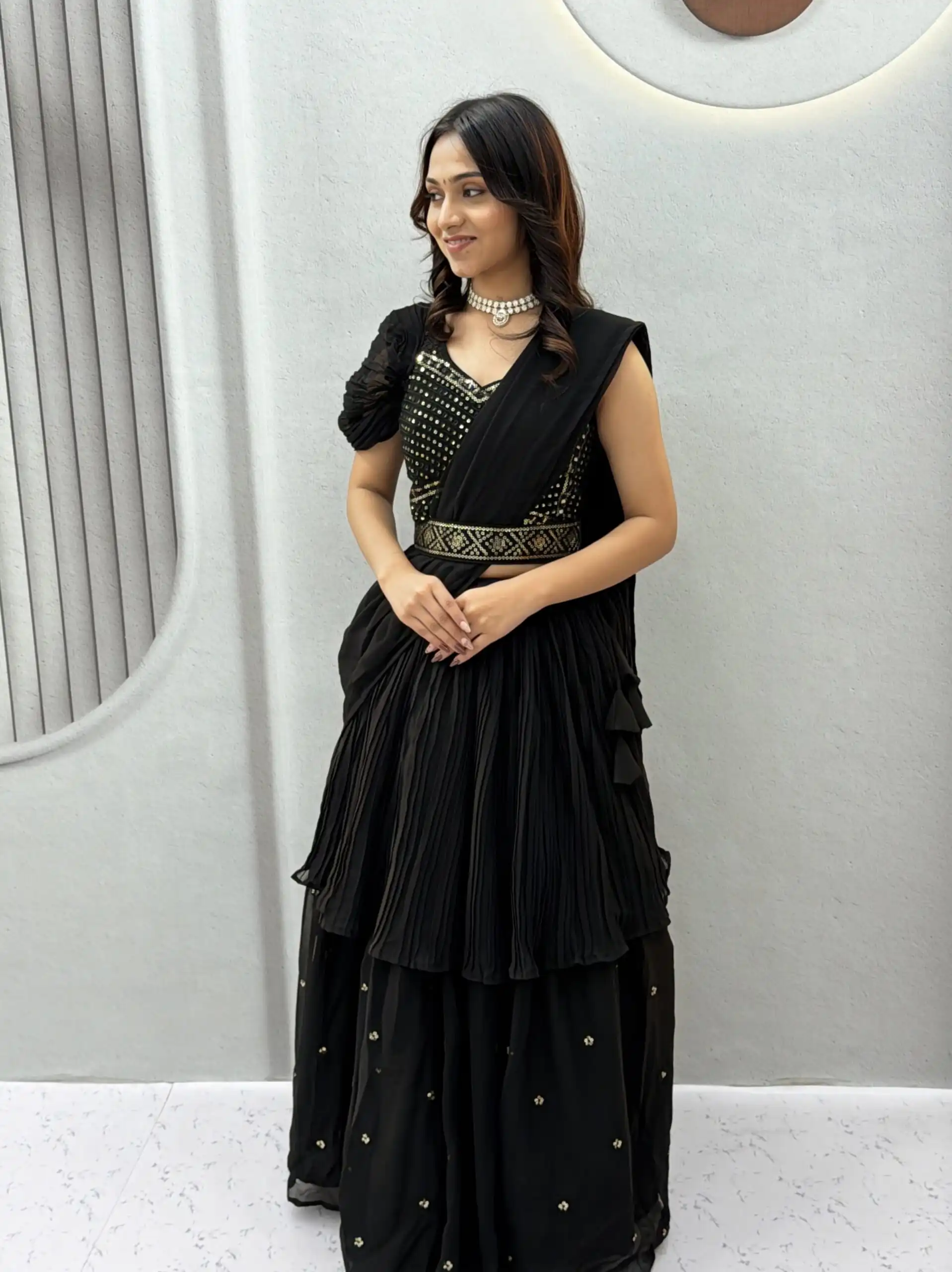 Ram 193 Black | Faux Georgette Lehenga Choli with Embroidery Work & Lace Work. Special Price ₹2149. Delivery 4-6 Working Days. Shop now. | Bollywood Lehenga, Creative Lehenga, Designer Lehenga, Embroidered Lehenga, Lehenga, Party Wear Lehenga