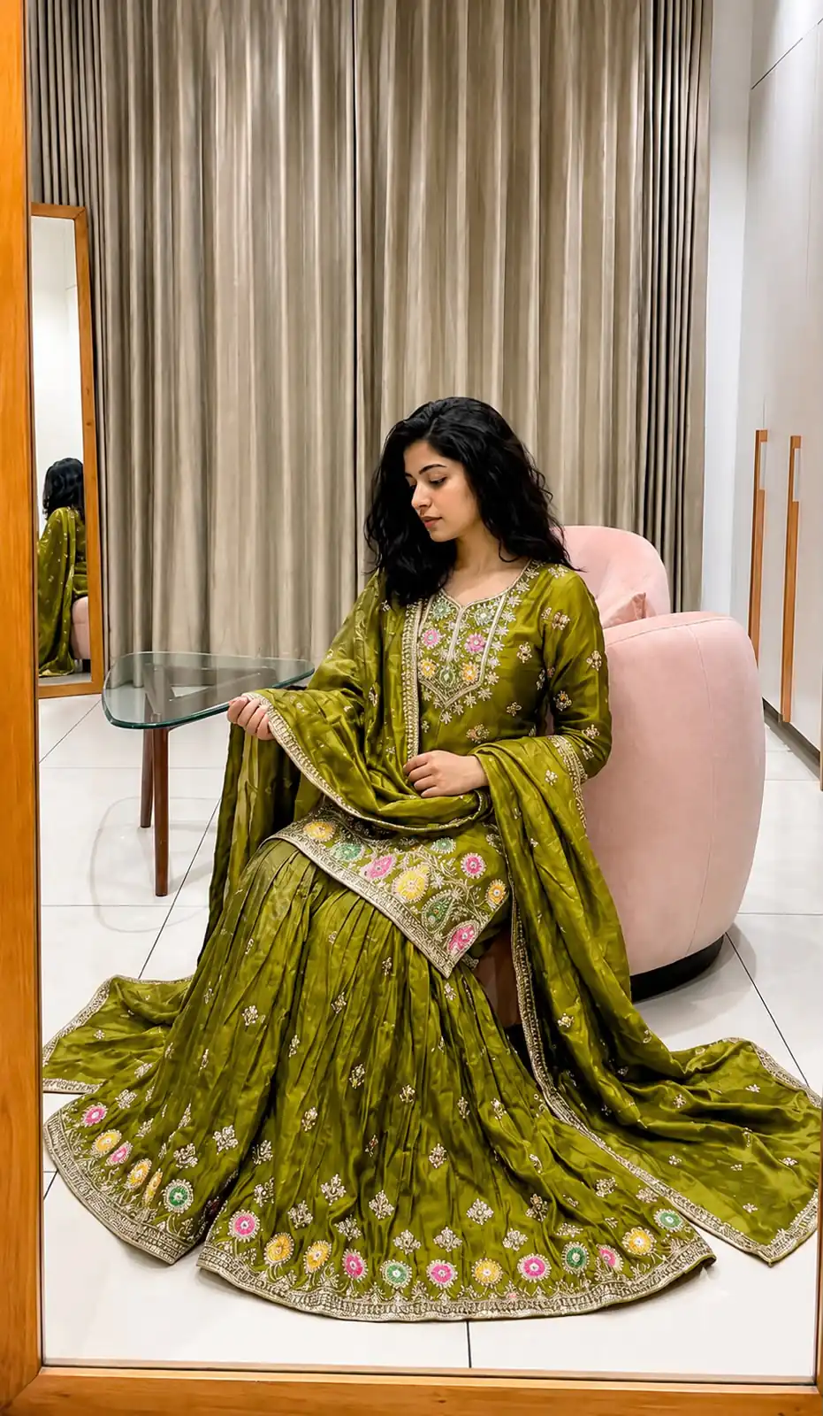 WW 1276 Mehandi Pure Endy Silk Salwar Suit with Embroidery Work & Sequins Work. Exclusive Offer ₹2399. Delivery 4-6 Working Days. Shop now. | Jump Suits, Straight Suits, Casual Suits, Creative suits, Designer Suits, Palazzo Suits, Party Wear Suits, Patiala Suits, Salwar suit