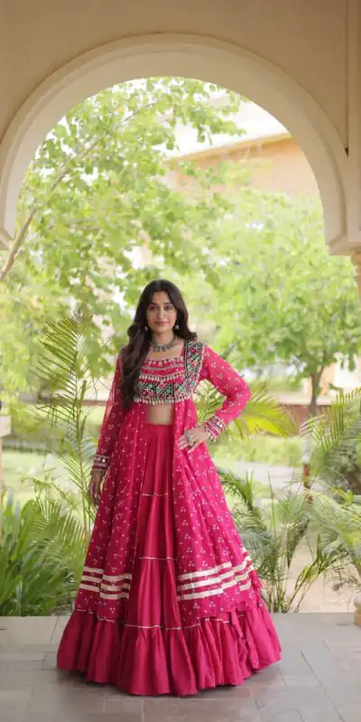 KA 5081 Pink| Faux Georgette Lehenga Choli with Embroidery Work & Lace Work. Special Price ₹3099. Delivery 4-6 Working Days. Shop now. | Bollywood Lehenga, Creative Lehenga, Designer Lehenga, Embroidered Lehenga, Lehenga, Party Wear Lehenga