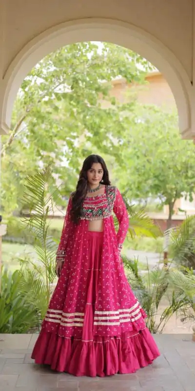 KA 5081 Pink| Faux Georgette Lehenga Choli with Embroidery Work & Lace Work. Special Price ₹3099. Delivery 4-6 Working Days. Shop now. | Bollywood Lehenga, Creative Lehenga, Designer Lehenga, Embroidered Lehenga, Lehenga, Party Wear Lehenga