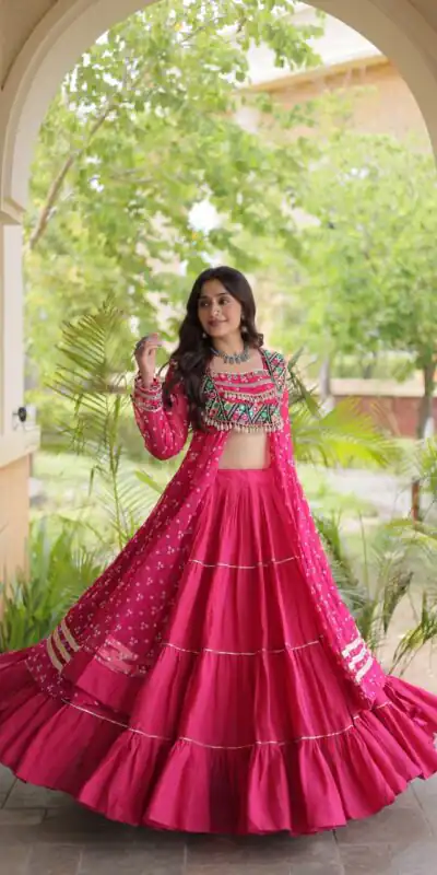 KA 5081 Pink| Faux Georgette Lehenga Choli with Embroidery Work & Lace Work. Special Price ₹3099. Delivery 4-6 Working Days. Shop now. | Bollywood Lehenga, Creative Lehenga, Designer Lehenga, Embroidered Lehenga, Lehenga, Party Wear Lehenga