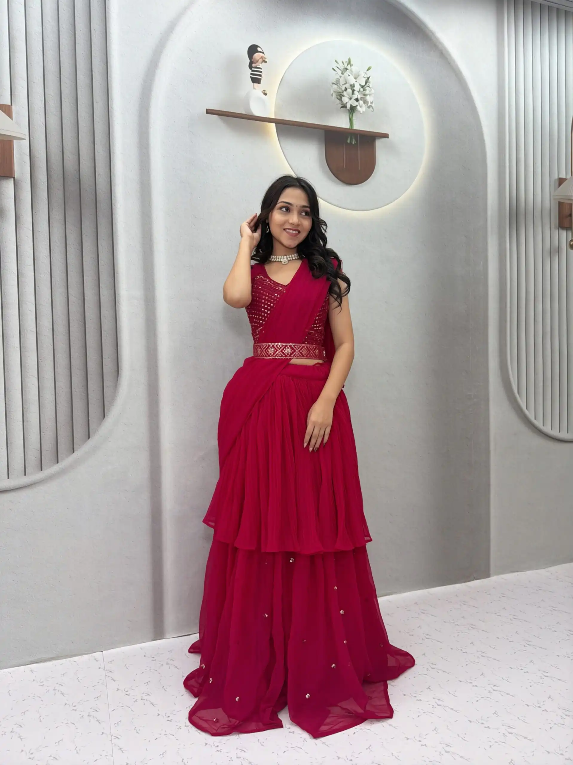 Ram 193 Pink | Faux Georgette Lehenga Choli with Embroidery Work & Lace Work. Special Price ₹2149. Delivery 4-6 Working Days. Shop now. | Bollywood Lehenga, Creative Lehenga, Designer Lehenga, Embroidered Lehenga, Lehenga, Party Wear Lehenga
