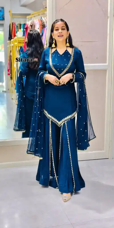 JF 054 Blue Color Roman Silk Salwar Suit with Embroidery Work. Available at ₹2399 only. Delivery 4-6 Working Days. Shop now. | Jump Suits, Straight Suits, Casual Suits, Creative suits, Designer Suits, Palazzo Suits, Party Wear Suits, Patiala Suits, Salwar suit
