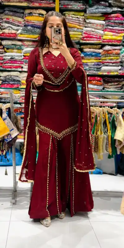 JF 054 Maroon Color Roman Silk Salwar Suit with Embroidery Work. Available at ₹2399 only. Delivery 4-6 Working Days. Shop now. | Jump Suits, Straight Suits, Casual Suits, Creative suits, Designer Suits, Palazzo Suits, Party Wear Suits, Patiala Suits, Salwar suit