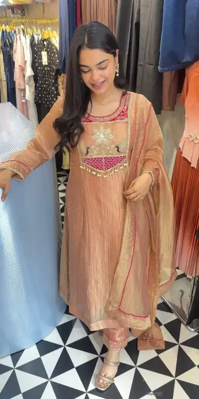 WW 1281 Peach in Salsa Silk Embroidery Work & Sequins Work Salwar Suit . Get it for ₹2899. Delivery 4-6 Working Days. Shop now. | Jump Suits, Straight Suits, Casual Suits, Creative suits, Designer Suits, Palazzo Suits, Party Wear Suits, Patiala Suits, Salwar suit