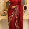 DF 3459 Red in Faux Georgette Zari Work & Embroidery Work Saree. Special Price ₹1899. Delivery 4-6 Working Days. Shop now. | Bollywood Sarees, Creative Sarees, Designer Sarees, Embroidered Sarees, Ethnic Saree, Modern Digital sarees, Party Wear Sarees, Sarees