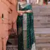 KP 7000 Green Soft Lichi Silk Cloth Saree Perfect for Wedding, Party, Family Gatherings, Sangeet, Ethnic Day – . Festive Deal ₹1549. Delivery 4-6 Working | Bollywood Sarees, Creative Sarees, Designer Sarees, Embroidered Sarees, Ethnic Saree, Modern Digital sarees, Party Wear Sarees, Sarees