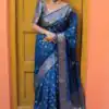 KP 7000 Navy Blue Soft Lichi Silk Cloth Saree Perfect for Wedding, Party, Family Gatherings, Sangeet, Ethnic Day – Festive Deal ₹1549. Delivery 4-6 Working | Bollywood Sarees, Creative Sarees, Designer Sarees, Embroidered Sarees, Ethnic Saree, Modern Digital sarees, Party Wear Sarees, Sarees