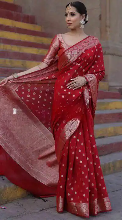 KP 7000 Red Soft Lichi Silk Cloth Saree Perfect for Wedding, Party, Family Gatherings, Sangeet, Ethnic Day – . Festive Deal ₹1549. Delivery 4-6 Working | Bollywood Sarees, Creative Sarees, Designer Sarees, Embroidered Sarees, Ethnic Saree, Modern Digital sarees, Party Wear Sarees, Sarees