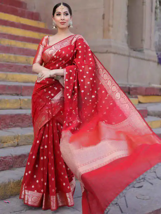 KP 7000 Red Soft Lichi Silk Cloth Saree Perfect for Wedding, Party, Family Gatherings, Sangeet, Ethnic Day – . Festive Deal ₹1549. Delivery 4-6 Working | Bollywood Sarees, Creative Sarees, Designer Sarees, Embroidered Sarees, Ethnic Saree, Modern Digital sarees, Party Wear Sarees, Sarees