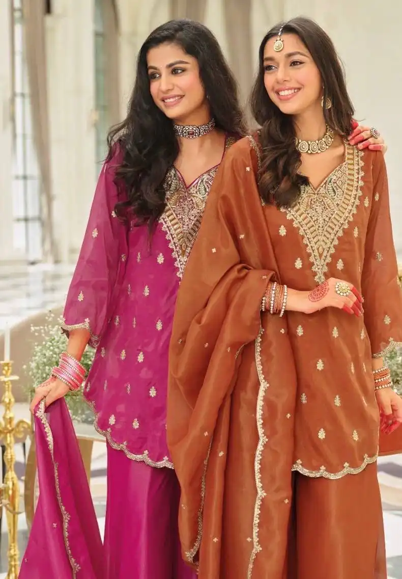 ST 243 Rust Color Natural Crep Salwar Suit with Embroidery Work. Wedding, Party, Festive, Best Price ₹2199. Delivery 4-6 Working Days. Shop now. | Jump Suits, Straight Suits, Casual Suits, Creative suits, Designer Suits, Palazzo Suits, Party Wear Suits, Patiala Suits, Salwar suit