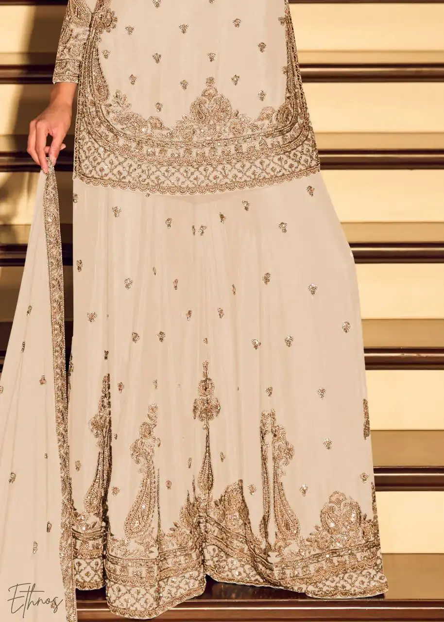 ZB 5067 White Chinon Silk Salwar Suit Perfect for Wedding, Party, Ganesh Chaturthi, Baby Shower, Makar Sankranti – . Affordable Price ₹2399. /- | Jump Suits, Straight Suits, Casual Suits, Creative suits, Designer Suits, Palazzo Suits, Party Wear Suits, Patiala Suits, Salwar suit