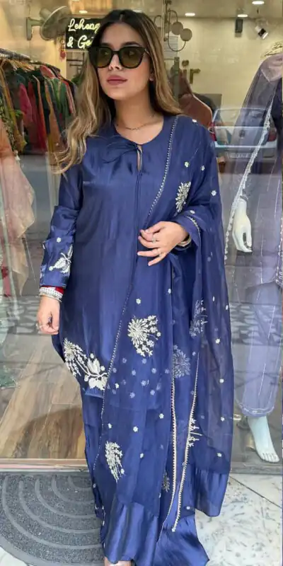 AD 202 Blue in Color Natural Crepe Embroidery Work Salwar Suit . Affordable Price ₹2049. Delivery 4-6 Working Days. Shop now. | Jump Suits, Straight Suits, Casual Suits, Creative suits, Designer Suits, Palazzo Suits, Party Wear Suits, Patiala Suits, Salwar suit