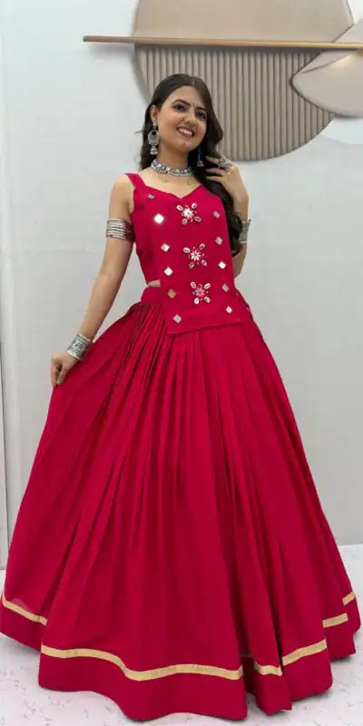 PC 581 Pink Color Pure Cotton Lehenga Choli with Cowrie Work. Festive Deal ₹2999. Delivery 4-6 Working Days. Online Shop now. | Bollywood Lehenga, Creative Lehenga, Designer Lehenga, Embroidered Lehenga, Lehenga, Party Wear Lehenga