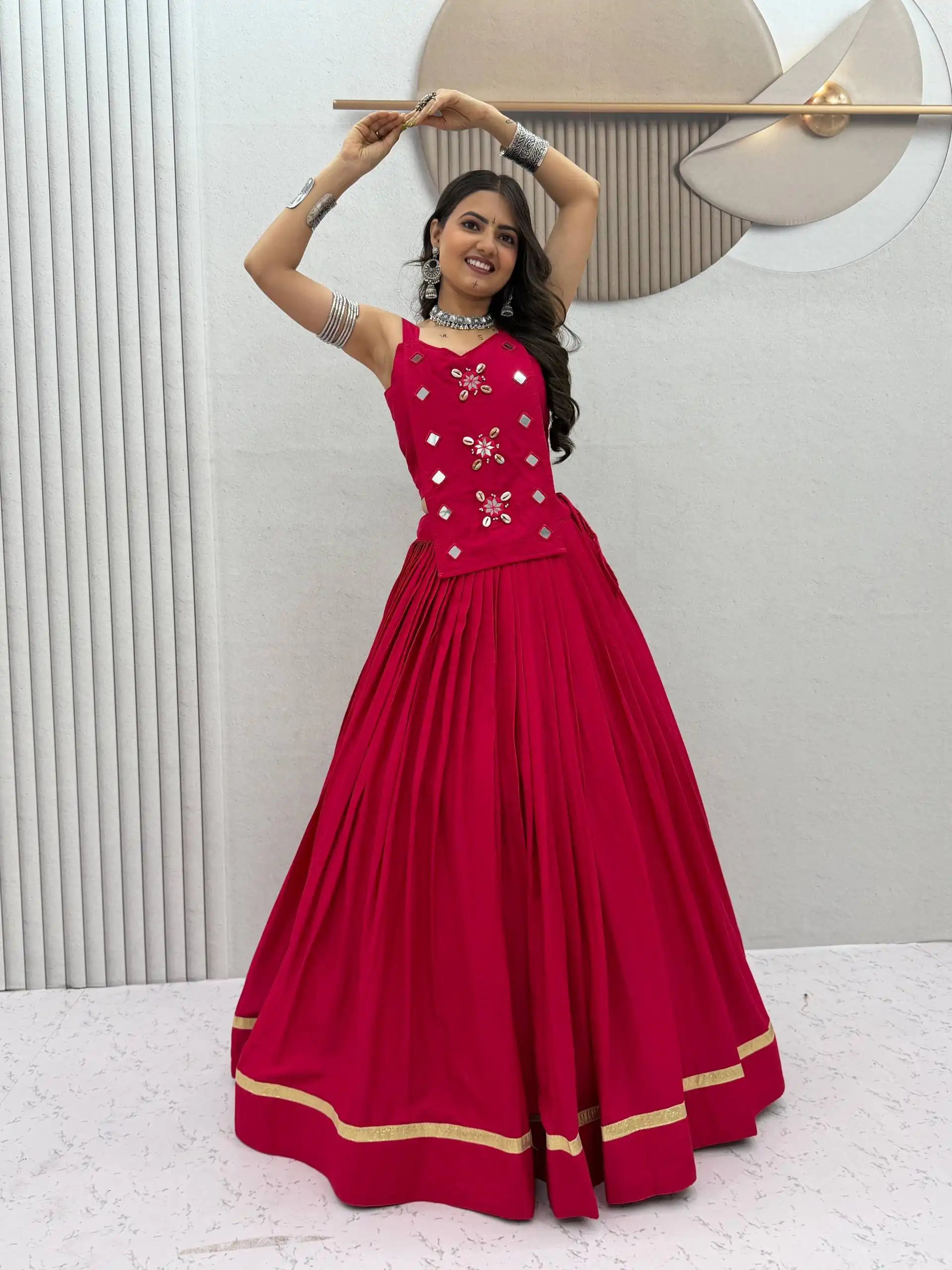PC 581 Pink Color Pure Cotton Lehenga Choli with Cowrie Work. Festive Deal ₹2999. Delivery 4-6 Working Days. Online Shop now. | Bollywood Lehenga, Creative Lehenga, Designer Lehenga, Embroidered Lehenga, Lehenga, Party Wear Lehenga