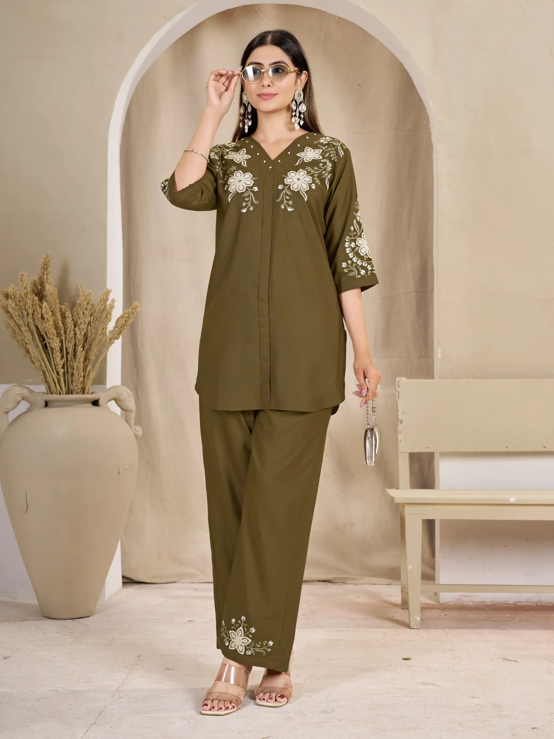 DIVA 169 Brown Colour Rayon Cotton Kurti with Embroidery Work. Introductory Price ₹1999. Delivery 4-6 Working Days. Shop now. | Bollywood Kurti, Creative Kurtis, Designer Kurti, Kurti, Party Wear Kurti, Selfie Kurti