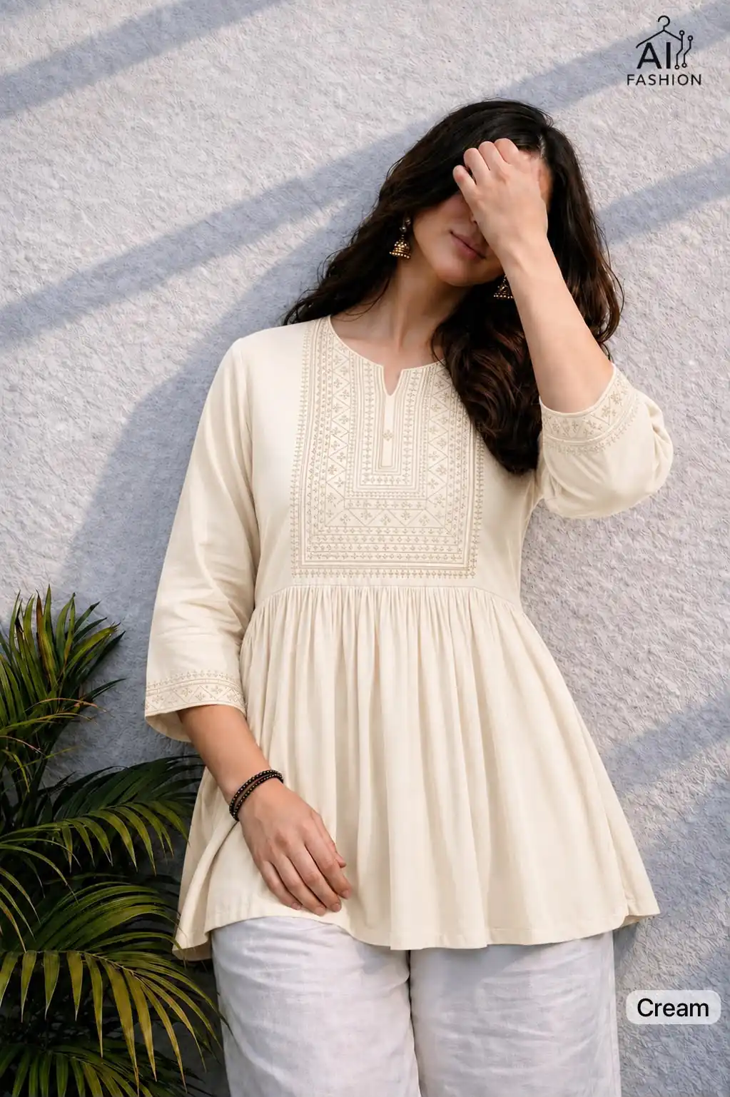 Adaa 2.0 Cream Colour Rayon Cotton Kurti with Embroidery Work. Introductory Price ₹1549. Delivery 4-6 Working Days. Shop now. | Bollywood Kurti, Creative Kurtis, Designer Kurti, Kurti, Party Wear Kurti, Selfie Kurti