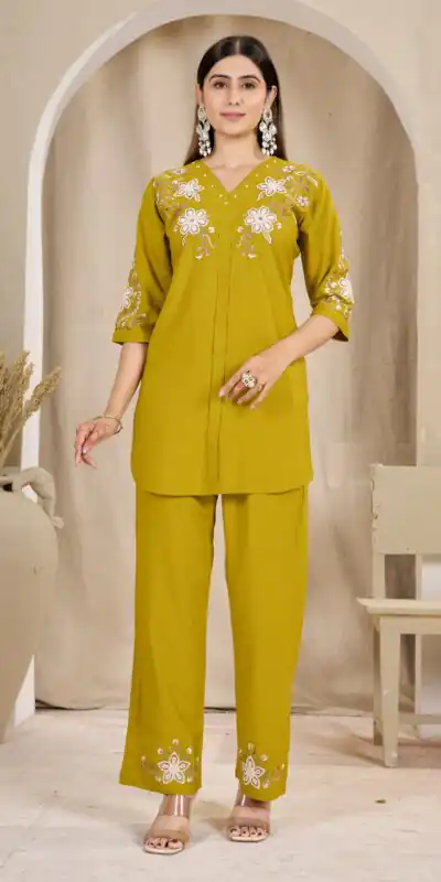 DIVA 169 Mustered Colour Rayon Cotton Kurti with Embroidery Work. Introductory Price ₹1999. Delivery 4-6 Working Days. Shop now. | Bollywood Kurti, Creative Kurtis, Designer Kurti, Kurti, Party Wear Kurti, Selfie Kurti