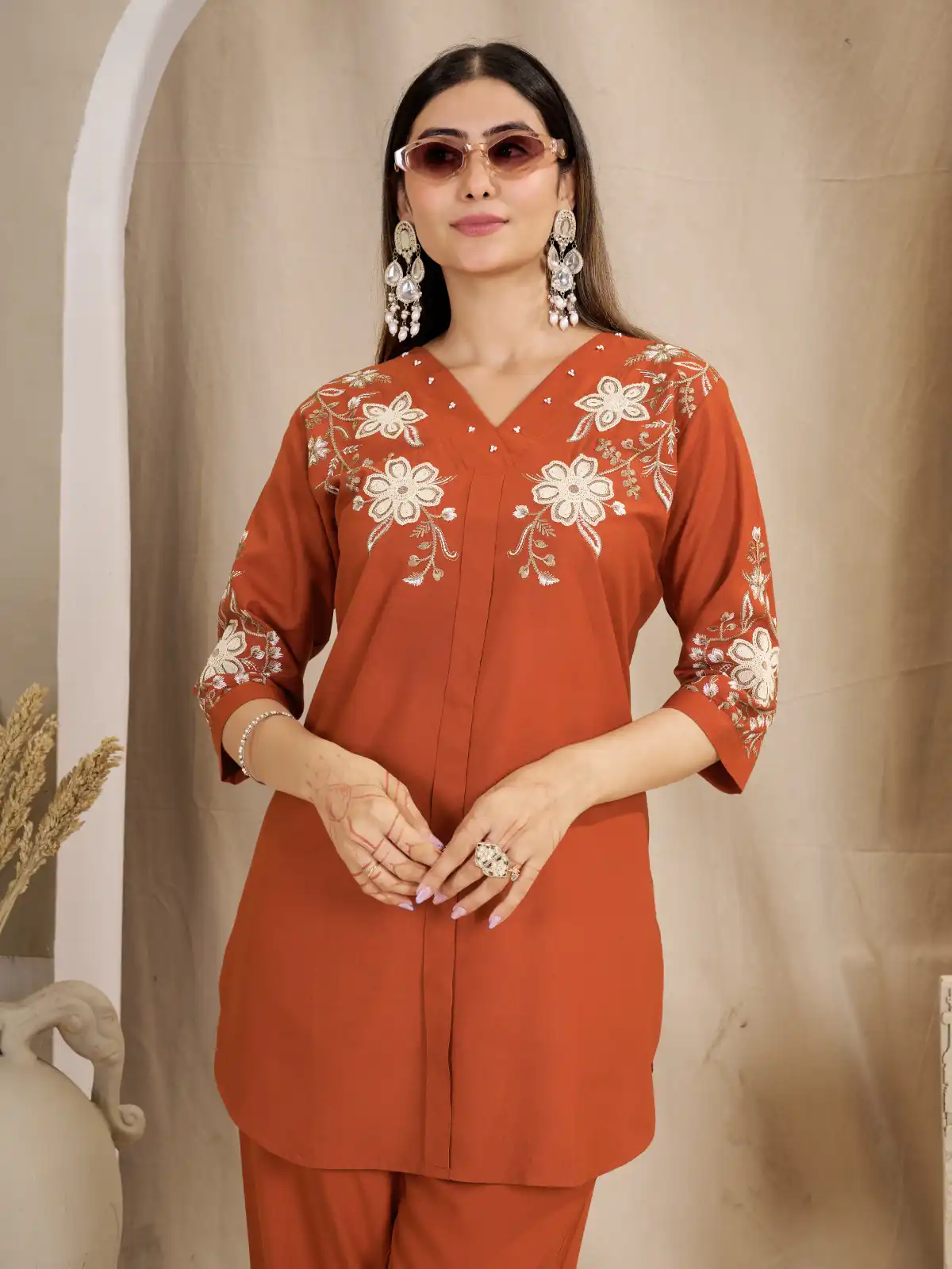 DIVA 169 Orange Colour Rayon Cotton Kurti with Embroidery Work. Introductory Price ₹1999. Delivery 4-6 Working Days. Shop now. | Bollywood Kurti, Creative Kurtis, Designer Kurti, Kurti, Party Wear Kurti, Selfie Kurti