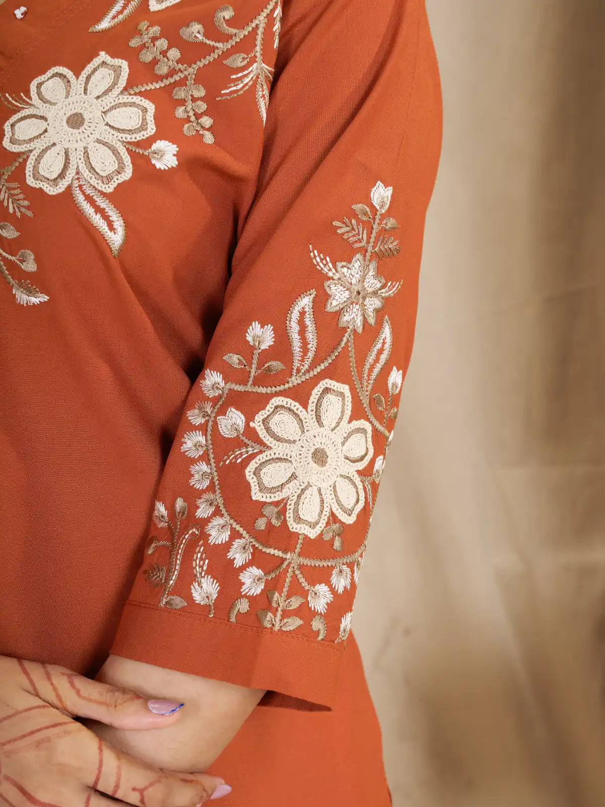 DIVA 169 Orange Colour Rayon Cotton Kurti with Embroidery Work. Introductory Price ₹1999. Delivery 4-6 Working Days. Shop now. | Bollywood Kurti, Creative Kurtis, Designer Kurti, Kurti, Party Wear Kurti, Selfie Kurti
