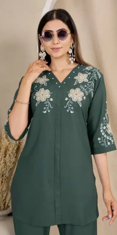 DIVA 169 Teal Colour Rayon Cotton Kurti with Embroidery Work. Introductory Price ₹1999. Delivery 4-6 Working Days. Shop now. | Bollywood Kurti, Creative Kurtis, Designer Kurti, Kurti, Party Wear Kurti, Selfie Kurti