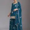 FC 2120 Blue Color chinon Print Silk with Dall Crepe Sharara Suit Wedding, Party, Festive, Events Etc.  Expected Delivery 4-6 Working Days @2399/- | Jump Suits, Straight Suits, Casual Suits, Creative suits, Designer Suits, Palazzo Suits, Party Wear Suits, Patiala Suits, Salwar suit