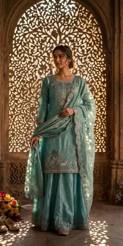 WW 1280 Blue Fendy Silk Salwar Suitwith Embroidery Work & Lace Work. Now at just ₹2449. Delivery 4-6 Working Days. Shop now. | Jump Suits, Straight Suits, Casual Suits, Creative suits, Designer Suits, Palazzo Suits, Party Wear Suits, Patiala Suits, Salwar suit