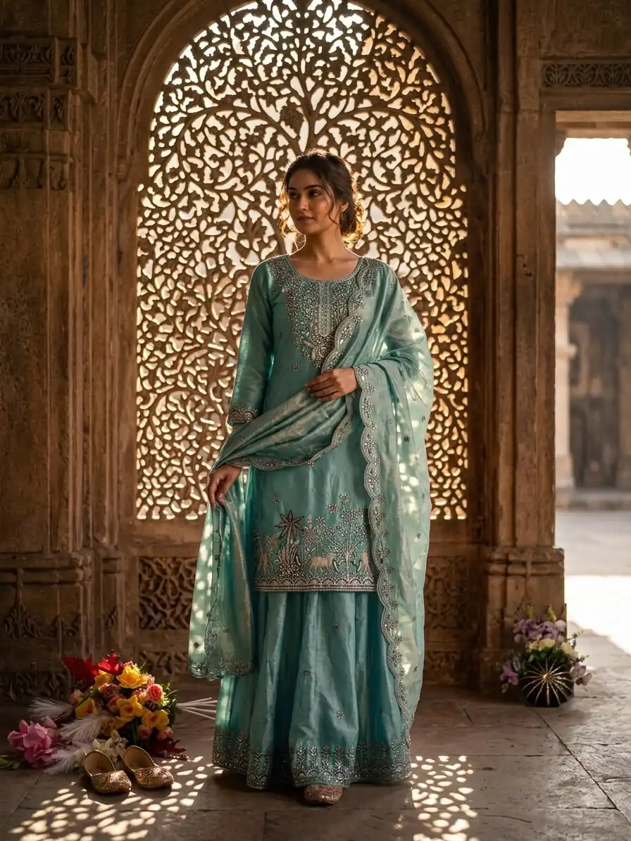WW 1280 Blue Fendy Silk Salwar Suitwith Embroidery Work & Lace Work. Now at just ₹2449. Delivery 4-6 Working Days. Shop now. | Jump Suits, Straight Suits, Casual Suits, Creative suits, Designer Suits, Palazzo Suits, Party Wear Suits, Patiala Suits, Salwar suit