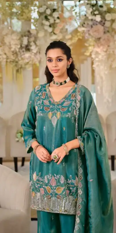 WW 1275 Firozi in Nc Moss Silk Sequins Work & Embroidery Work Salwar Suit . Festive Deal ₹2449. Delivery 4-6 Working Days. Shop now. | Jump Suits, Straight Suits, Casual Suits, Creative suits, Designer Suits, Palazzo Suits, Party Wear Suits, Patiala Suits, Salwar suit