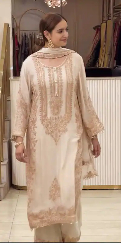 SR 1716 Off White Colour Faux Georgette Salwar Suit with Lace Work. Introductory Price ₹2449. Delivery 4-6 Working Days. Shop now. | Jump Suits, Straight Suits, Casual Suits, Creative suits, Designer Suits, Palazzo Suits, Party Wear Suits, Patiala Suits, Salwar suit