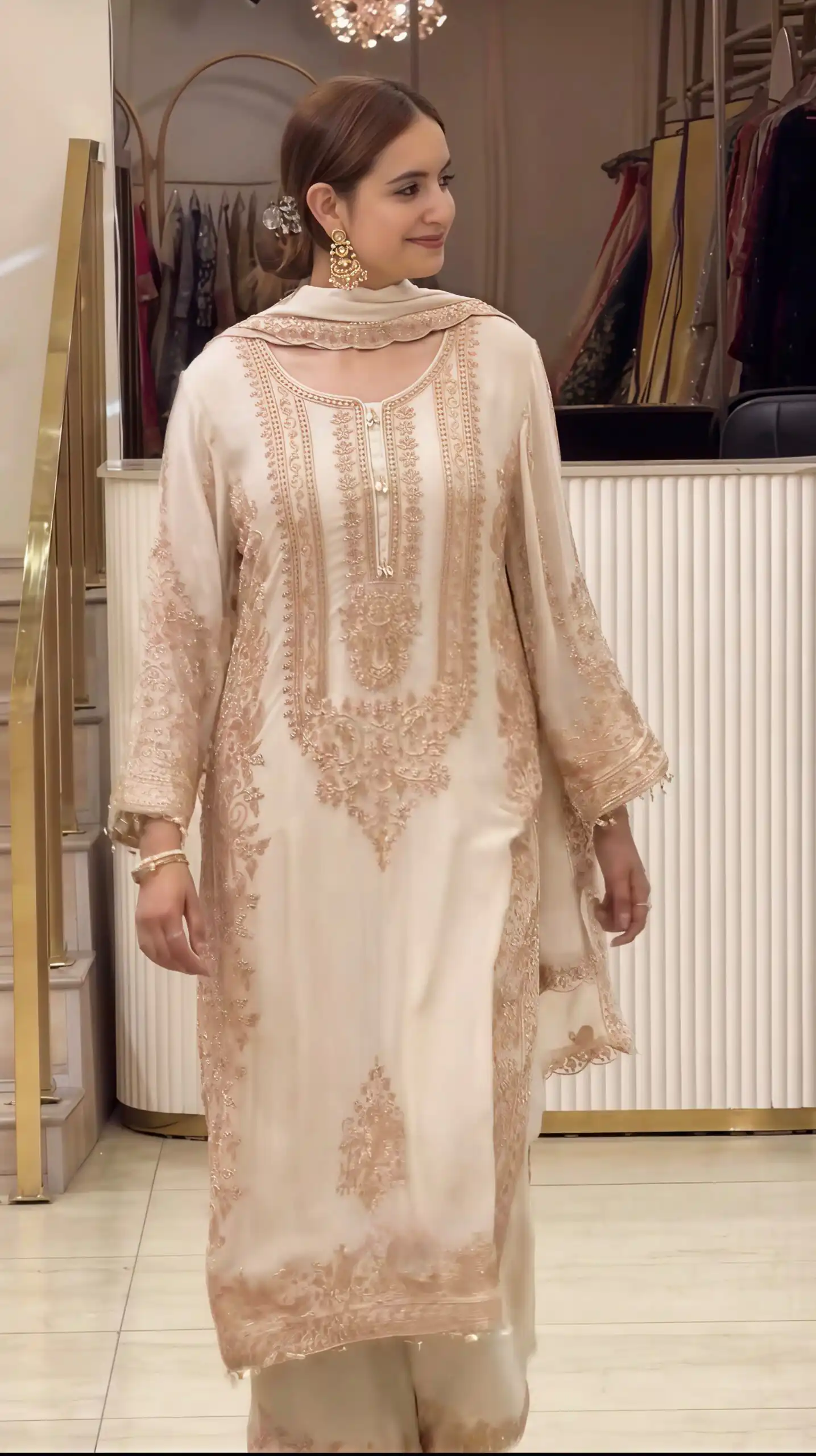 SR 1716 Off White Colour Faux Georgette Salwar Suit with Lace Work. Introductory Price ₹2449. Delivery 4-6 Working Days. Shop now. | Jump Suits, Straight Suits, Casual Suits, Creative suits, Designer Suits, Palazzo Suits, Party Wear Suits, Patiala Suits, Salwar suit