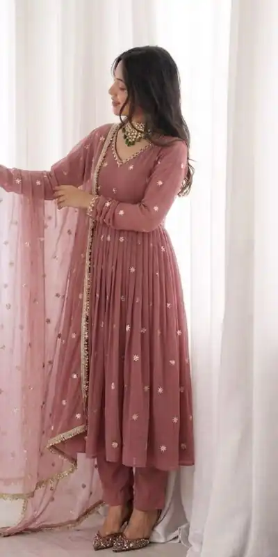 SRK 5313 Onion in Faux Georgette Embroidery Work Salwar Suit . Available at ₹2299 only. Delivery 4-6 Working Days. Shop now. | Jump Suits, Straight Suits, Casual Suits, Creative suits, Designer Suits, Palazzo Suits, Party Wear Suits, Patiala Suits, Salwar suit