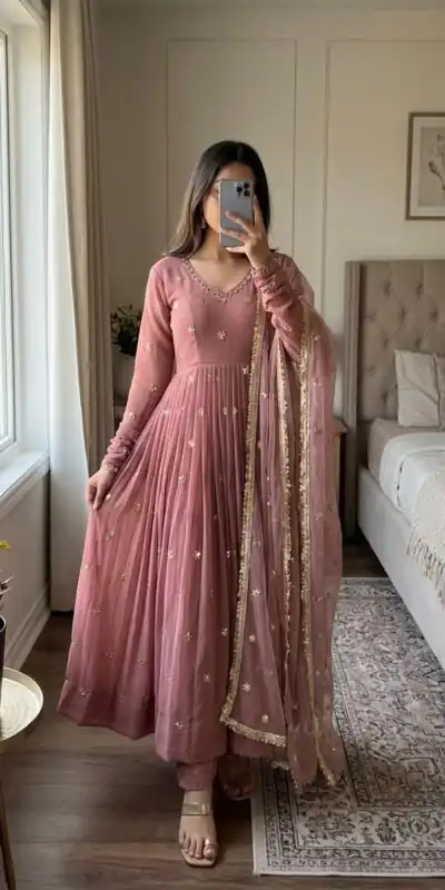 SRK 5313 Onion in Faux Georgette Embroidery Work Salwar Suit . Available at ₹2299 only. Delivery 4-6 Working Days. Shop now. | Jump Suits, Straight Suits, Casual Suits, Creative suits, Designer Suits, Palazzo Suits, Party Wear Suits, Patiala Suits, Salwar suit