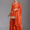 FC 2120 Orange Color chinon Print Silk with Dall Crepe Sharara Suit Wedding, Party, Festive, Events Etc.  Expected Delivery 4-6 Working Days @2399/- | Jump Suits, Straight Suits, Casual Suits, Creative suits, Designer Suits, Palazzo Suits, Party Wear Suits, Patiala Suits, Salwar suit
