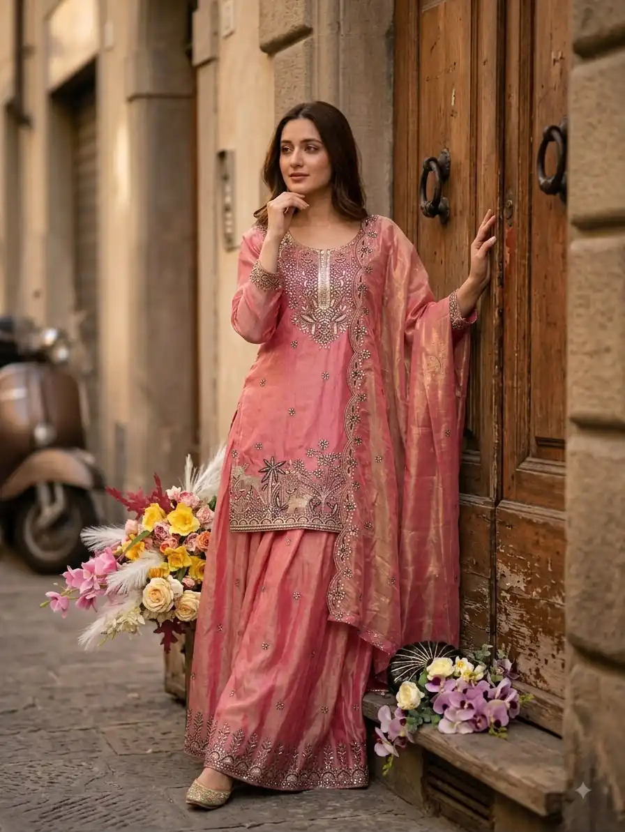 WW 1280 Peach Fendy Silk Salwar Suitwith Embroidery Work & Lace Work. Now at just ₹2449. Delivery 4-6 Working Days. Shop now. | Jump Suits, Straight Suits, Casual Suits, Creative suits, Designer Suits, Palazzo Suits, Party Wear Suits, Patiala Suits, Salwar suit