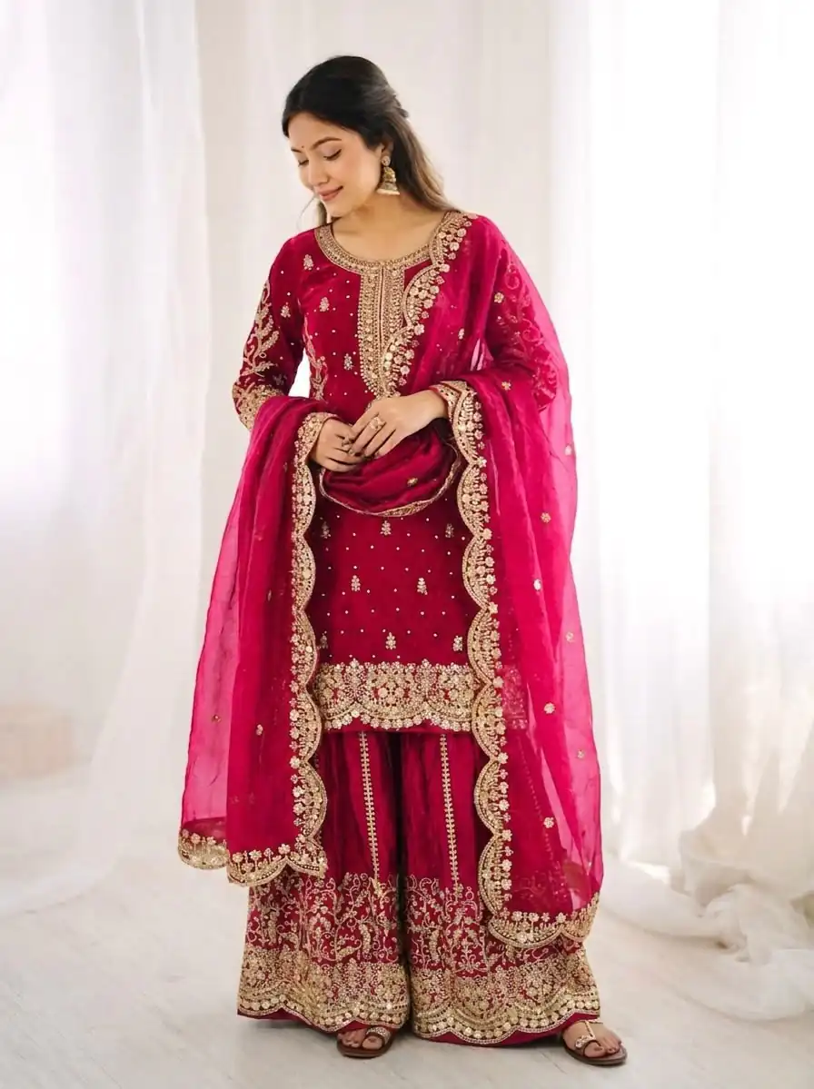 ZSR 3167 Pink Fendy Silk Salwar Suitwith Embroidery Work & Lace Work. Now at just ₹2149. Delivery 4-6 Working Days. Shop now. | Jump Suits, Straight Suits, Casual Suits, Creative suits, Designer Suits, Palazzo Suits, Party Wear Suits, Patiala Suits, Salwar suit