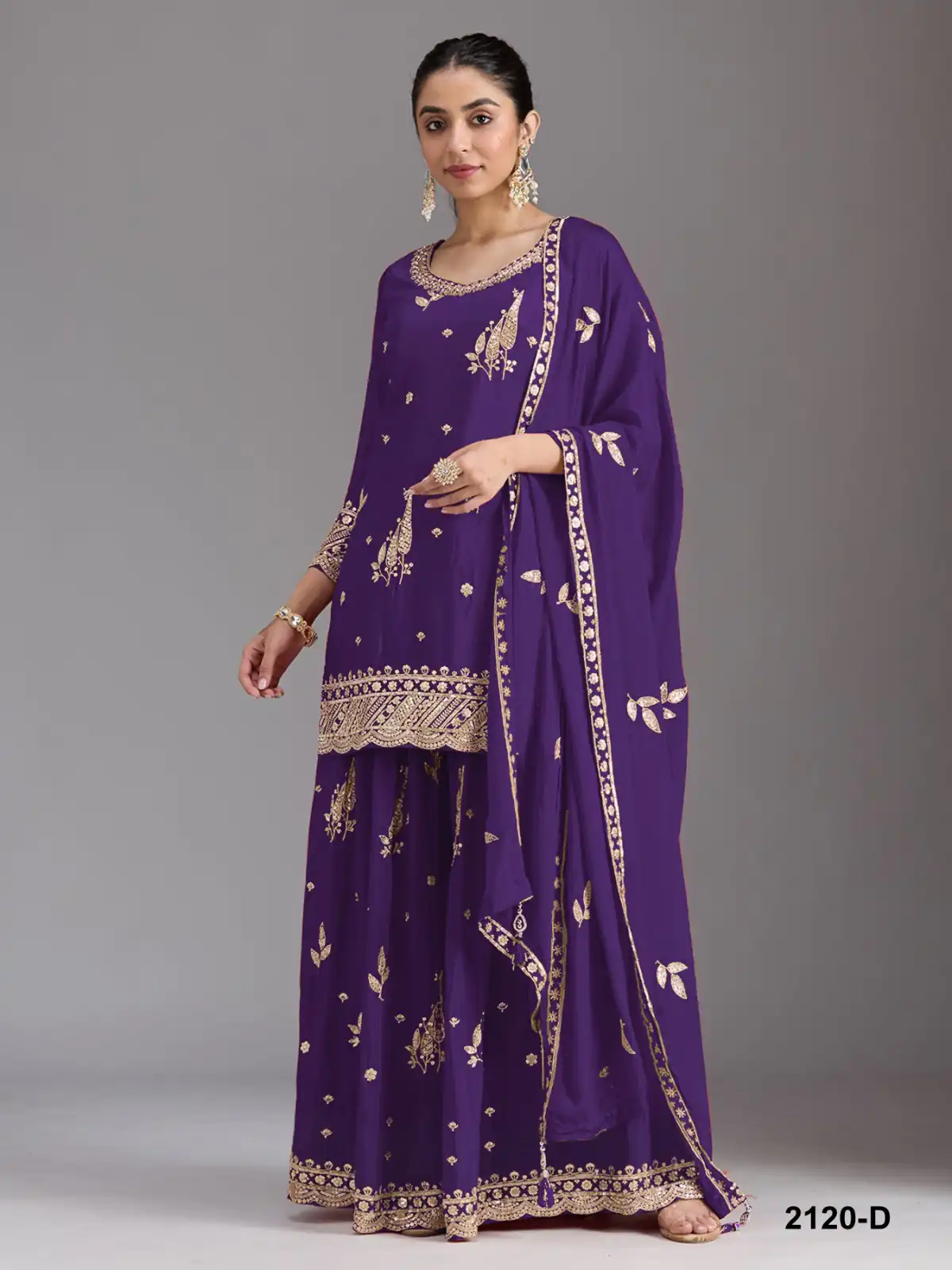 FC 2120 Purple Color chinon Print Silk with Dall Crepe Sharara Suit Wedding, Party, Festive, Events Etc. Expected Delivery 4-6 Working Days @2399/- | Jump Suits, Straight Suits, Casual Suits, Creative suits, Designer Suits, Palazzo Suits, Party Wear Suits, Patiala Suits, Salwar suit