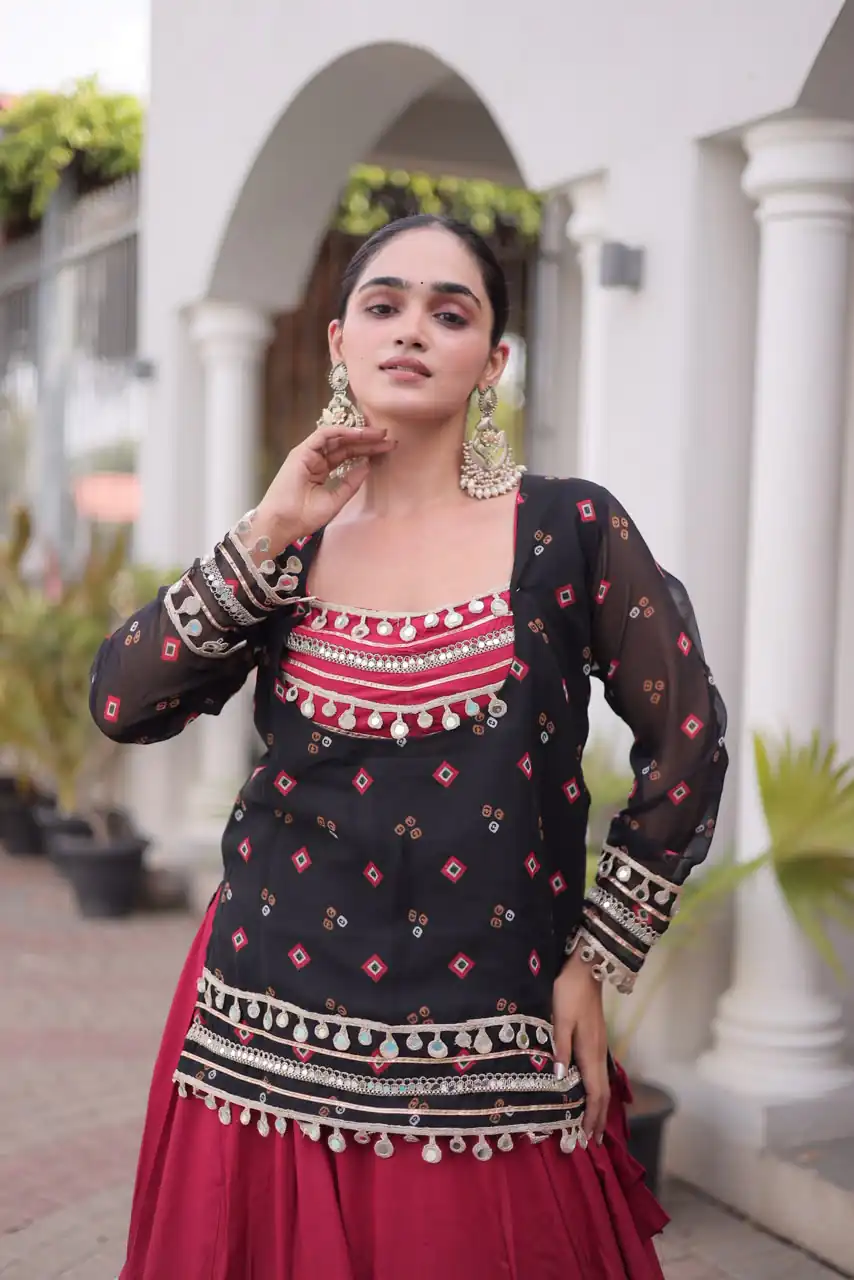 KA 5076 Black Rayon Embroidery Work & Cowrie Work Lehenga Choli . Grab it for ₹2749. Delivery 4-6 Working Days. Shop now. | Bollywood Lehenga, Creative Lehenga, Designer Lehenga, Embroidered Lehenga, Lehenga, Party Wear Lehenga