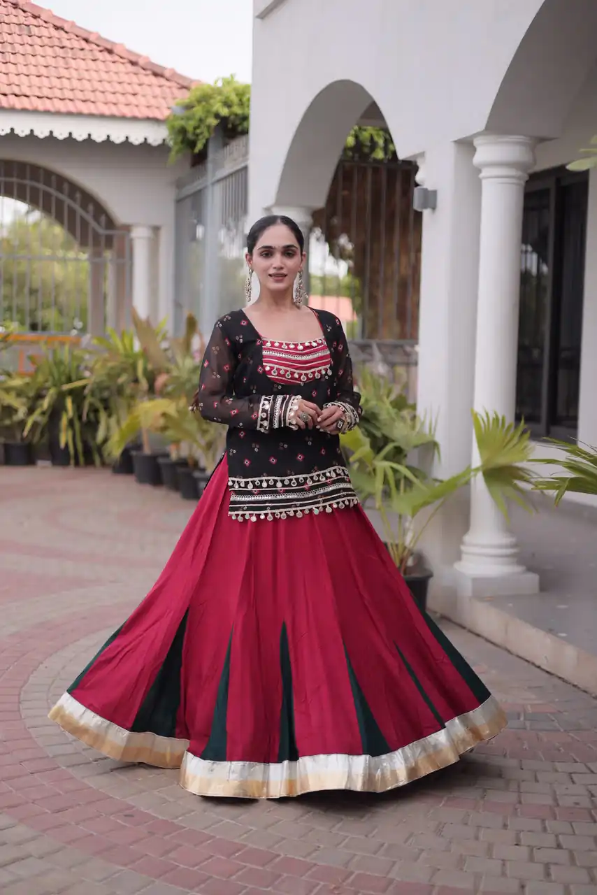 KA 5076 Black Rayon Embroidery Work & Cowrie Work Lehenga Choli . Grab it for ₹2749. Delivery 4-6 Working Days. Shop now. | Bollywood Lehenga, Creative Lehenga, Designer Lehenga, Embroidered Lehenga, Lehenga, Party Wear Lehenga