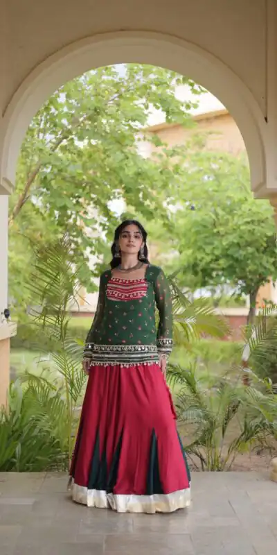 KA 5076 Green Rayon Embroidery Work & Cowrie Work Lehenga Choli . Grab it for ₹2749. Delivery 4-6 Working Days. Shop now. | Bollywood Lehenga, Creative Lehenga, Designer Lehenga, Embroidered Lehenga, Lehenga, Party Wear Lehenga